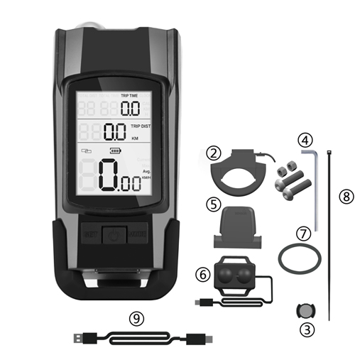 4 Mode USB Bike Light Lamp Bicycle Computer 3 Mode Horn Flashlight Cycle Bike Speedometer Led Front Lights Cycling Headlight