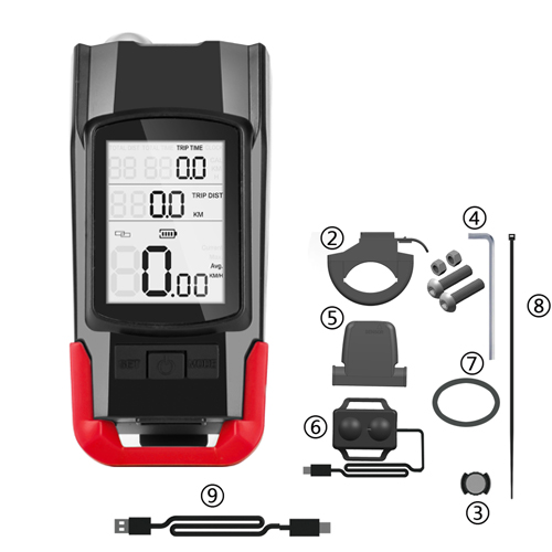4 Mode USB Bike Light Lamp Bicycle Computer 3 Mode Horn Flashlight Cycle Bike Speedometer Led Front Lights Cycling Headlight