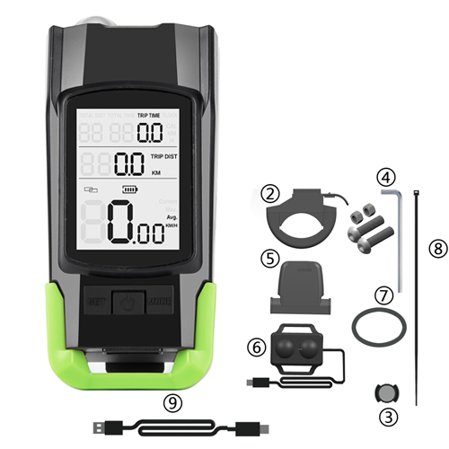 4 Mode USB Bike Light Lamp Bicycle Computer 3 Mode Horn Flashlight Cycle Bike Speedometer Led Front Lights Cycling Headlight