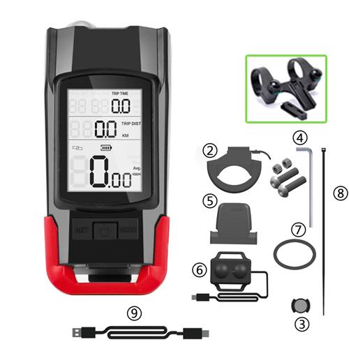 4 Mode USB Bike Light Lamp Bicycle Computer 3 Mode Horn Flashlight Cycle Bike Speedometer Led Front Lights Cycling Headlight