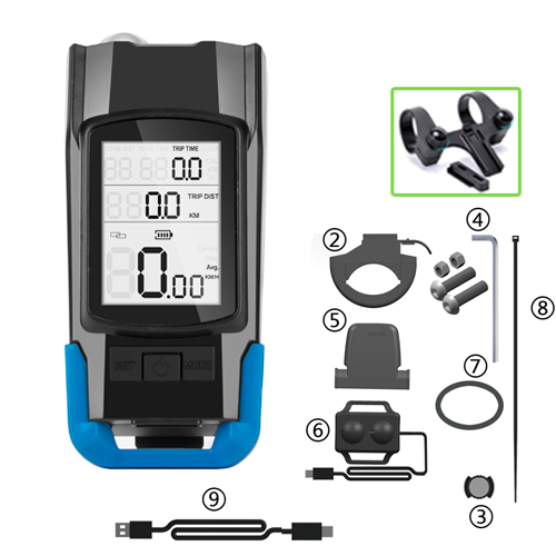 4 Mode USB Bike Light Lamp Bicycle Computer 3 Mode Horn Flashlight Cycle Bike Speedometer Led Front Lights Cycling Headlight