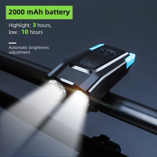 4000mAh Induction Bicycle Front Light Set USB Rechargeable Smart Headlight With Horn 800 Lumen LED Bike Lamp Cycling FlashLight