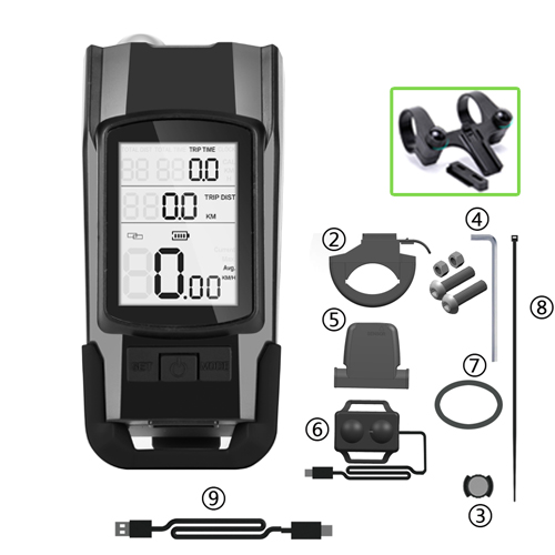 4 Mode USB Bike Light Lamp Bicycle Computer 3 Mode Horn Flashlight Cycle Bike Speedometer Led Front Lights Cycling Headlight
