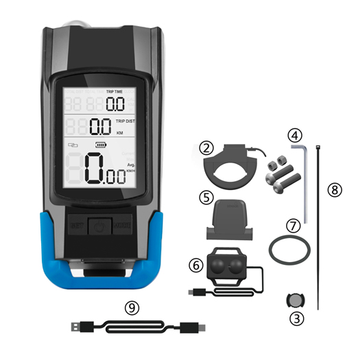 4 Mode USB Bike Light Lamp Bicycle Computer 3 Mode Horn Flashlight Cycle Bike Speedometer Led Front Lights Cycling Headlight